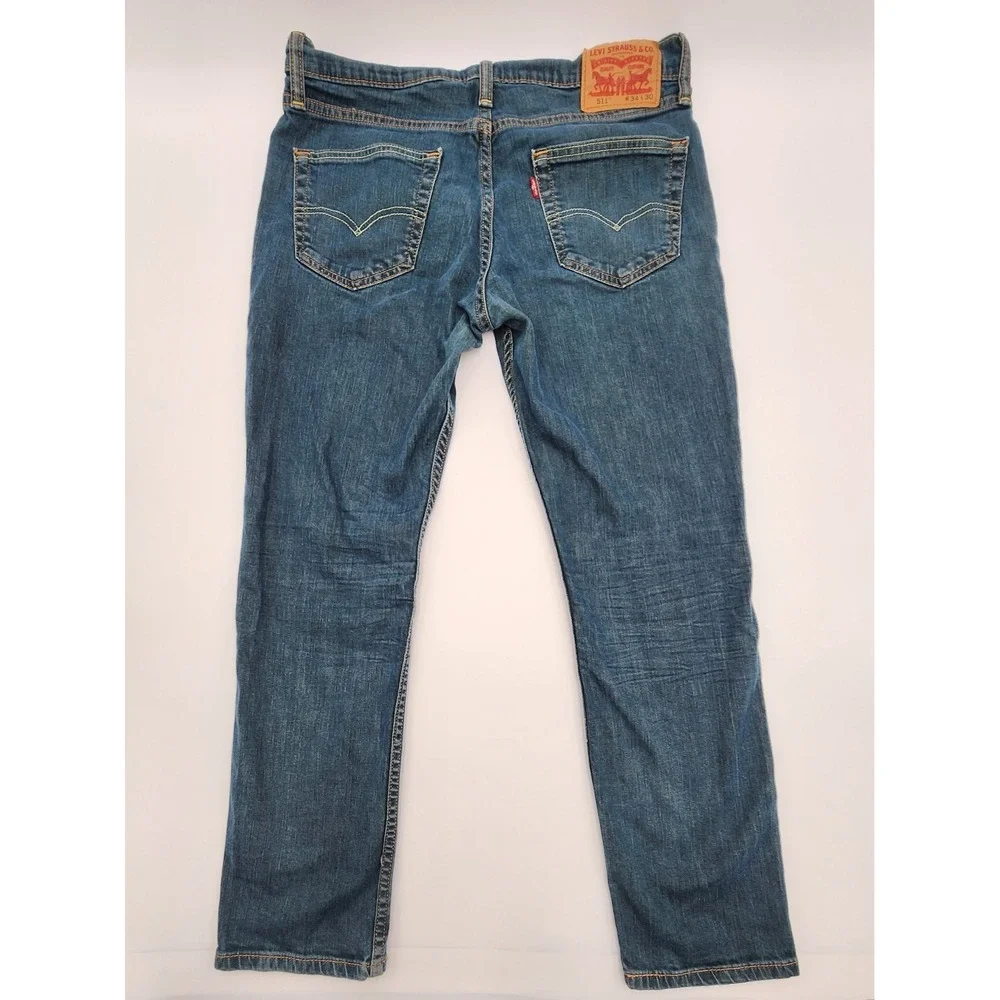 Levi's‎ 511 Jeans Mens 34x30 Blue Slim Fit Dark Wash Denim